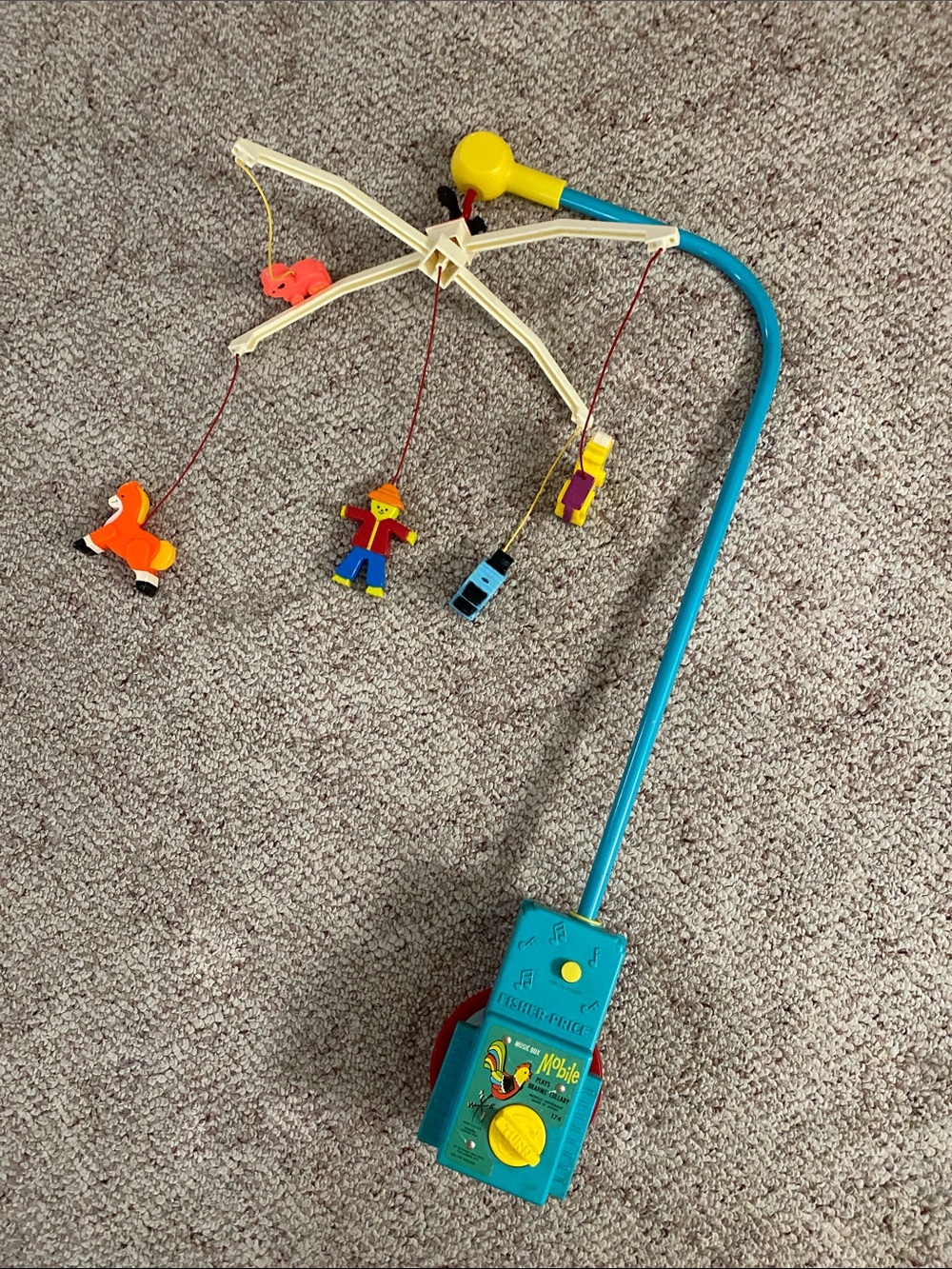 WORKING Vintage 1973 Fisher-Price Music Box Mobile Plays Brahms Lullaby